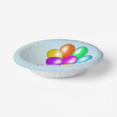 Fel gekleurde Bunch Verjaardag Ballonnen Linten Papieren Kommen (Gebogen)