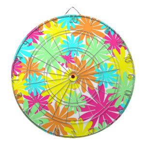 Fel gekleurde daisy bloemen dartbord