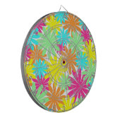 Fel gekleurde daisy bloemen dartbord (Voorkant Links)