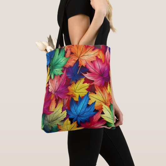 FEL GEKLEURDE HERFST ESDOORN BLADEREN TOTE BAG (Dichtbij)