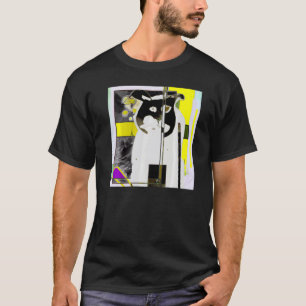 Fel gekleurde kat miauw poesje schattig katje dwaa t-shirt