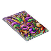FEL GEKLEURDE MARDI GRAS MASKER PET KRALEN VEER NOTITIEBOEK (Rechterzijde)