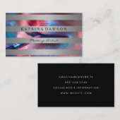 Fel gekleurde Mode make-up | gestreept Visitekaartje (Voorkant / Achterkant)