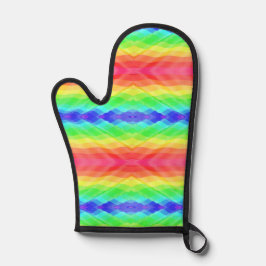 Fel gekleurde ovenwant met een regenboog