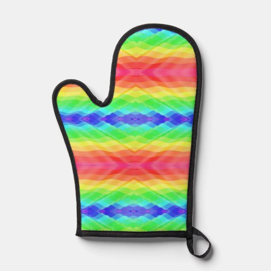 Fel gekleurde ovenwant met een regenboog (Voorkant)