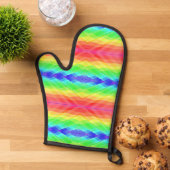Fel gekleurde ovenwant met een regenboog (Top down)