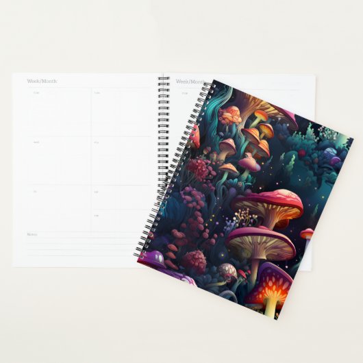 Fel gekleurde paddenstoelen planner (Display)