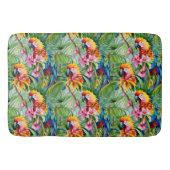Fel gekleurde papegaaien en tropische bloemen badmat (Voorkant)
