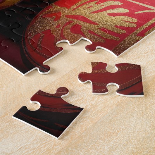 Fel gekleurde pysanky paaseieren met tekst spa legpuzzel (Zijkant)