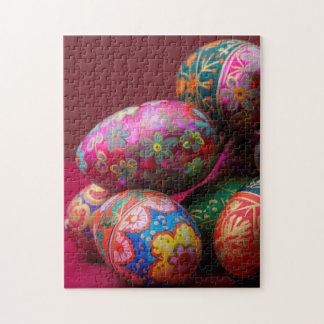 Fel gekleurde pysanky paaseieren met tekst spa legpuzzel