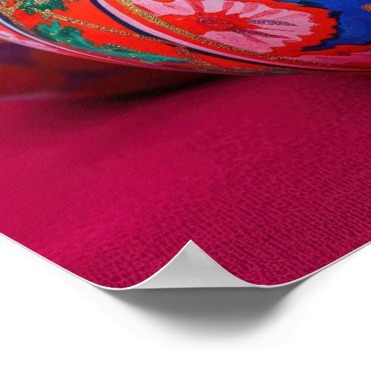 Fel gekleurde pysanky paaseieren met tekst spa poster (Hoek)