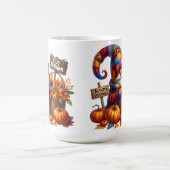 FEL GEKLEURDE SCHATTIGEE PATCHWORK HERFST GNOMES KOFFIEMOK (Center)