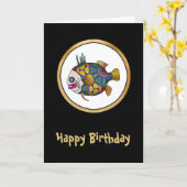 Fel gekleurde tropische vissen - 2 kaart (Gele Bloem)