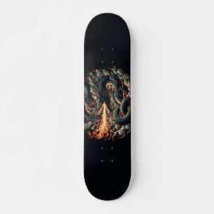 Fel gloeiend drakenontwerp persoonlijk skateboard