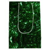 fel groen glanzend kerstboomblad medium cadeauzakje (Achterkant)