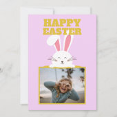 fel kleurrijke , schattige cartoon bunny foto east feestdagenkaart (Voorkant)