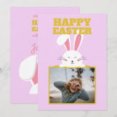 fel kleurrijke , schattige cartoon bunny foto east feestdagenkaart (Voorkant / Achterkant)