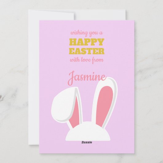 fel kleurrijke , schattige cartoon bunny foto east feestdagenkaart (Achterkant)