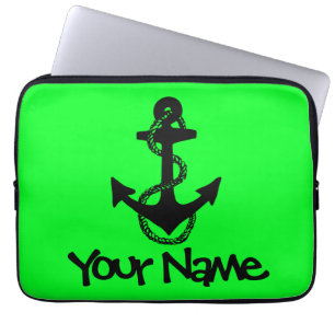 fel plezier met JOUW NAAM + ANCHOR Laptop Sleeve