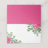 Fel Roze Bloemige Trouwplek of Escortkaart Plaatskaartje (Buitenkant ongevouwen)