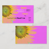 Fel Roze Funky Zonnebloem Visitekaartje (Voorkant / Achterkant)