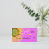 Fel Roze Funky Zonnebloem Visitekaartje (Staand voorkant)