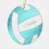fel turkooizen aangepaste naam keepomwille volleyb keramisch ornament (Links)