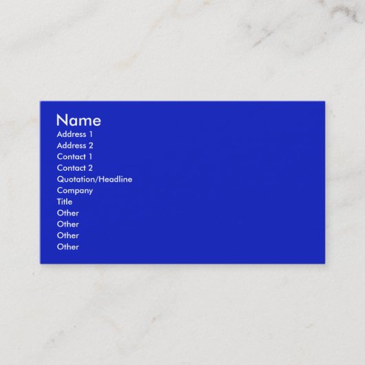 felblauw visitekaartje (Voorkant)