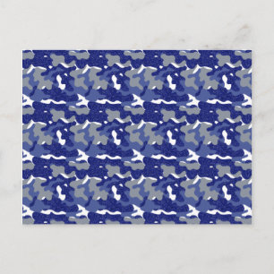 Felblauwe Camouflage Glans Camo Leger Soldaat Briefkaart