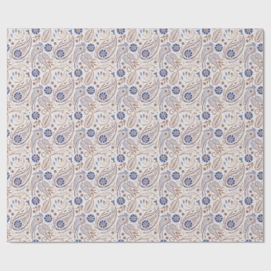 Feld Blume Paisley Muster Cadeaupapier (Vlak)