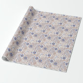 Feld Blume Paisley Muster Cadeaupapier (Uitgerold)