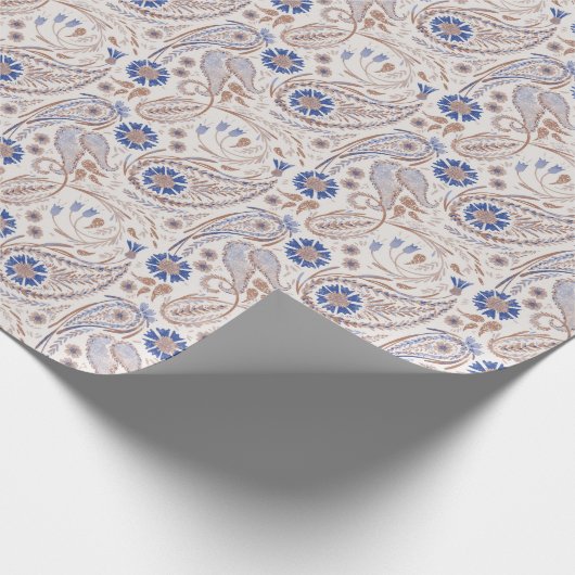 Feld Blume Paisley Muster Cadeaupapier (Hoek)