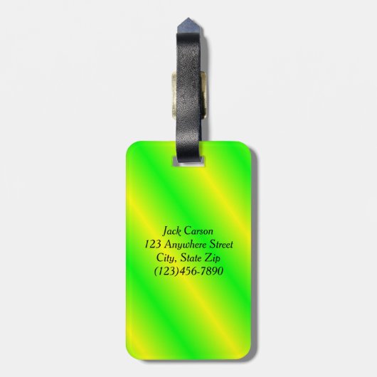 felgekleurd Bagagelabel met monogram (Achterkant verticaal)