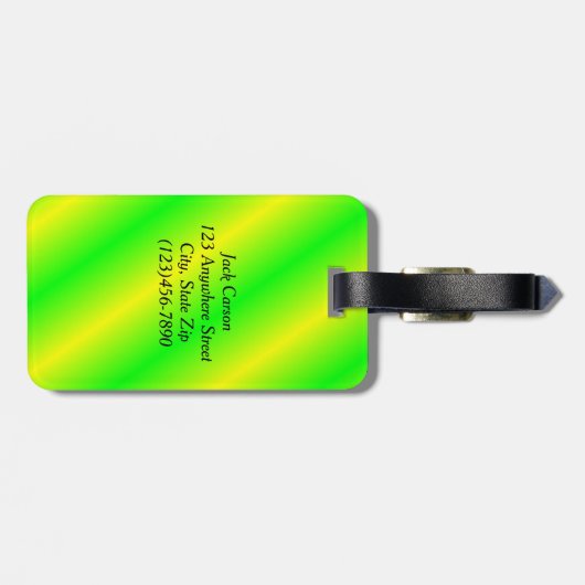 felgekleurd Bagagelabel met monogram (Achterkant horizontaal)