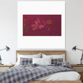 Felgekleurde bloemige opgespannen canvasprint canvas afdruk (Insitu (Slaapkamer))