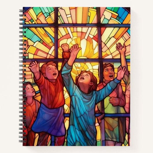 FELGEKLEURDE GLAZEN IN LOOD KINDEREN NOTITIEBOEK (Voorkant)