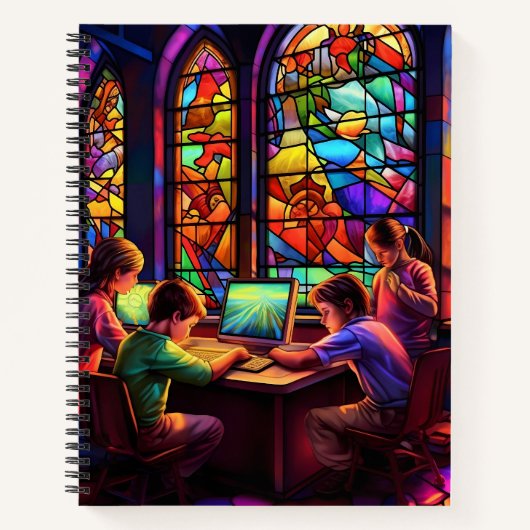 FELGEKLEURDE GLAZEN IN LOOD KINDEREN NOTITIEBOEK (Voorkant)