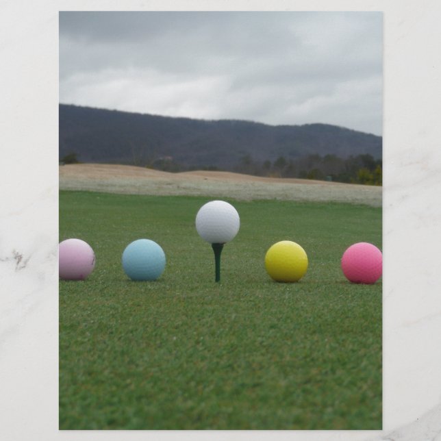 felgekleurde Golf Balls op een berg (Voorkant)