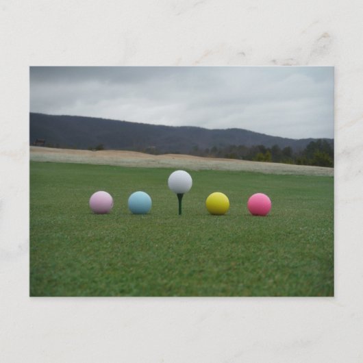 felgekleurde Golf Balls op een berg Briefkaart (Voorkant)