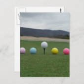 felgekleurde Golf Balls op een berg Briefkaart (Voorkant / Achterkant)