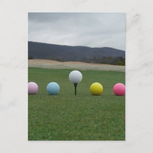 felgekleurde Golf Balls op een berg Briefkaart (Voorkant)