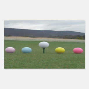 felgekleurde Golf Balls op een berg Rechthoekige Sticker
