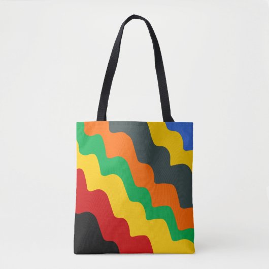 felgekleurde golvende oceaangolven gradiënt tote bag (Voorkant)