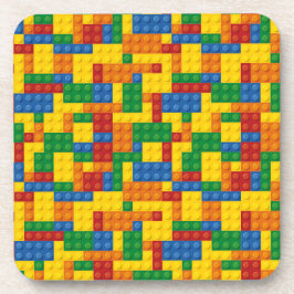 FELGEKLEURDE KINDERBOUWSTENEN BIER ONDERZETTER