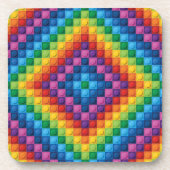 FELGEKLEURDE KINDERBOUWSTENEN BIER ONDERZETTER (Voorkant)