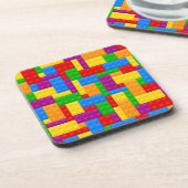 FELGEKLEURDE KINDERBOUWSTENEN BIER ONDERZETTER (Linkerzijde)