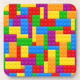 FELGEKLEURDE KINDERBOUWSTENEN BIER ONDERZETTER