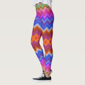 Felgekleurde leggings met een gewaagde zigzag (Links)
