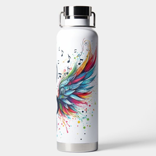 FELGEKLEURDE MUZIEKNOTEN & CLEFT WATERFLES (Achterkant)