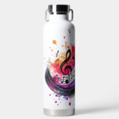 FELGEKLEURDE MUZIEKNOTEN & CLEFT WATERFLES (Voorkant)